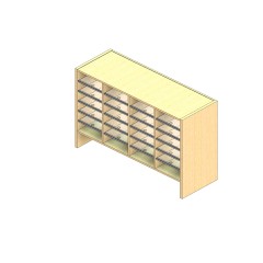 Legal Sized Open Back Sort Module - 4 Columns - 24" Sorting Height w/ 6" Riser