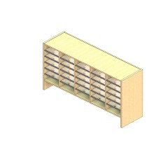 Legal Sized Plexi Back Sort Module - 5 Columns - 24" Sorting Height w/ 6" Riser