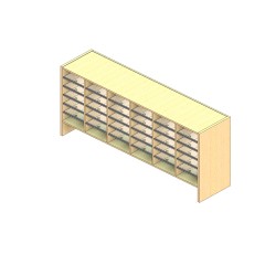 Legal Sized Open Back Sort Module - 6 Columns - 24" Sorting Height w/ 6" Riser