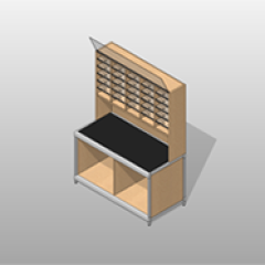 Laminate Extra Narrow Mail-Room Casework Kit Option 2 Small