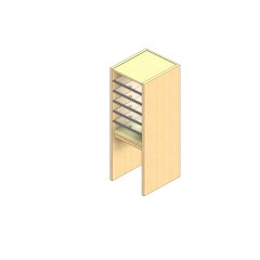 Oversize Sized Plexi Back Sort Module - 1 Column - 24" Sorting Height w/ 18" Riser