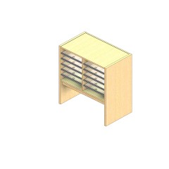 Oversize Sized Open Back Sort Module - 2 Columns - 18" Sorting Height w/ 12" Riser