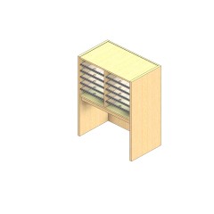 Oversize Sized Open Back Sort Module - 2 Columns - 18" Sorting Height w/ 18" Riser