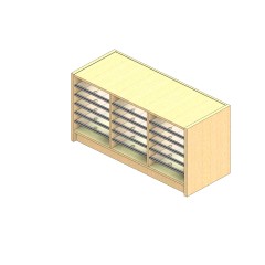 Oversize Sized Open Back Sort Module - 3 Columns - 18" Sorting Height w/ 3" Riser