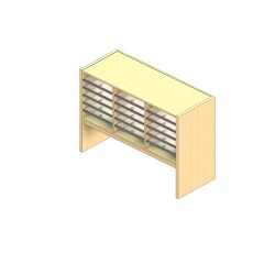 Oversize Sized Open Back Sort Module - 3 Columns - 18" Sorting Height w/ 12" Riser