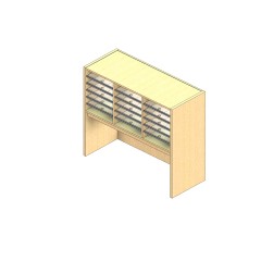 Oversize Sized Open Back Sort Module - 3 Columns - 18" Sorting Height w/ 18" Riser