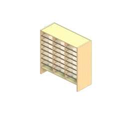 Oversize Sized Open Back Sort Module - 3 Columns - 36" Sorting Height w/ 6" Riser