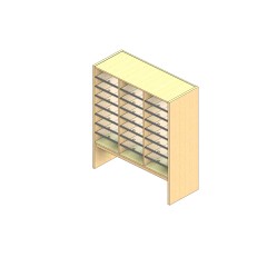 Oversize Sized Open Back Sort Module - 3 Columns - 36" Sorting Height w/ 12" Riser