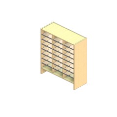 Oversize Sized Open Back Sort Module - 3 Columns - 42" Sorting Height w/ 6" Riser