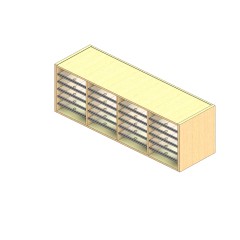 Oversize Sized Plexi Back Sort Module - 4 Columns - 18" Sorting Height w/ No Riser