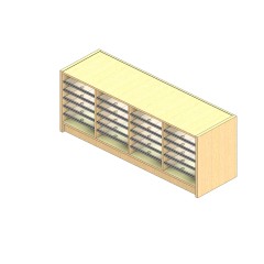 Oversize Sized Plexi Back Sort Module - 4 Columns - 18" Sorting Height w/ 3" Riser
