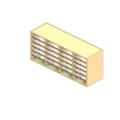 Oversize Sized Plexi Back Sort Module - 4 Columns - 24" Sorting Height w/ No Riser