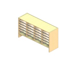 Oversize Sized Plexi Back Sort Module - 4 Columns - 24" Sorting Height w/ 6" Riser