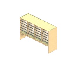 Oversize Sized Open Back Sort Module - 4 Columns - 24" Sorting Height w/ 12" Riser