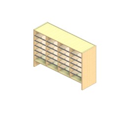 Oversize Sized Plexi Back Sort Module - 4 Columns - 30" Sorting Height w/ 6" Riser
