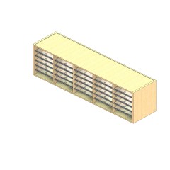 Oversize Sized Open Back Sort Module - 5 Columns - 18" Sorting Height w/ No Riser