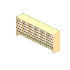 Oversize Sized Open Back Sort Module - 6 Columns - 30" Sorting Height w/ 6" Riser