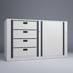 Rotary File-Legal-1 Starter-1 Adder-4 Tier-Drawers Render Small