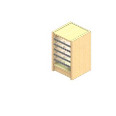 Standard Sized Open Back Sort Module - 1 Column - 18" Sorting Height w/ 3" Riser