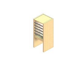 Standard Sized Open Back Sort Module - 1 Column - 18" Sorting Height w/ 12" Riser