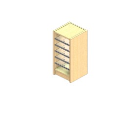 Standard Sized Open Back Sort Module - 1 Column - 24" Sorting Height w/ 3" Riser