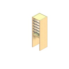 Standard Sized Open Back Sort Module - 1 Column - 24" Sorting Height w/ 18" Riser