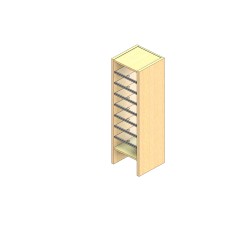 Standard Sized Open Back Sort Module - 1 Column - 36" Sorting Height w/ 6" Riser
