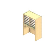 Standard Sized Plexi Back Sort Module - 2 Columns - 18" Sorting Height w/ 18" Riser
