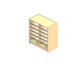 Standard Sized Open Back Sort Module - 2 Columns - 24" Sorting Height w/ 3" Riser
