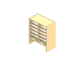 Standard Sized Open Back Sort Module - 2 Columns - 24" Sorting Height w/ 6" Riser