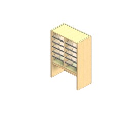 Standard Sized Plexi Back Sort Module - 2 Columns - 24" Sorting Height w/ 12" Riser