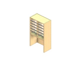 Standard Sized Plexi Back Sort Module - 2 Columns - 24" Sorting Height w/ 18" Riser