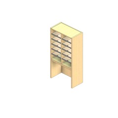 Standard Sized Plexi Back Sort Module - 2 Columns - 30" Sorting Height w/ 18" Riser