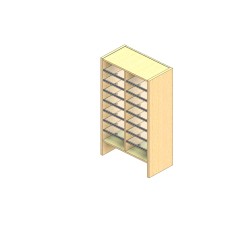 Standard Sized Open Back Sort Module - 2 Columns - 36" Sorting Height w/ 6" Riser