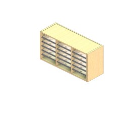 Standard Sized Open Back Sort Module - 3 Columns - 18" Sorting Height w/ No Riser