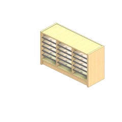 Standard Sized Open Back Sort Module - 3 Columns - 18" Sorting Height w/ 3" Riser