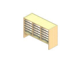 Standard Sized Open Back Sort Module - 3 Columns - 18" Sorting Height w/ 6" Riser