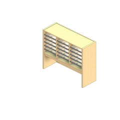 Standard Sized Open Back Sort Module - 3 Columns - 18" Sorting Height w/ 12" Riser
