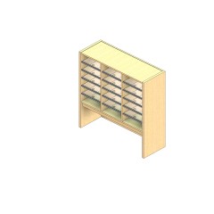 Standard Sized Open Back Sort Module - 3 Columns - 24" Sorting Height w/ 12" Riser