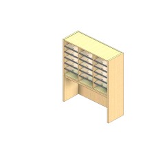 Standard Sized Open Back Sort Module - 3 Columns - 24" Sorting Height w/ 18" Riser