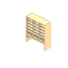 Standard Sized Open Back Sort Module - 3 Columns - 30" Sorting Height w/ 12" Riser