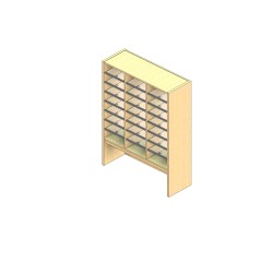 Standard Sized Open Back Sort Module - 3 Columns - 36" Sorting Height w/ 12" Riser