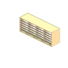 Standard Sized Open Back Sort Module - 4 Columns - 18" Sorting Height w/ No Riser