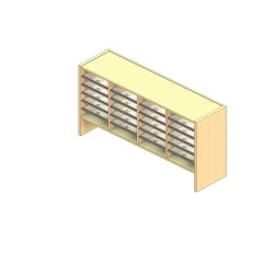 Standard Sized Plexi Back Sort Module - 4 Columns - 18" Sorting Height w/ 6" Riser