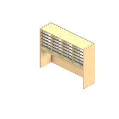 Standard Sized Plexi Back Sort Module - 4 Columns - 18" Sorting Height w/ 18" Riser