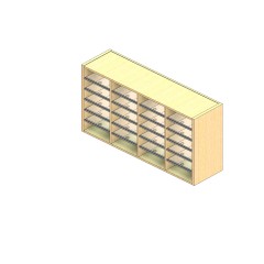 Standard Sized Open Back Sort Module - 4 Columns - 24" Sorting Height w/ No Riser