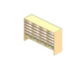 Standard Sized Open Back Sort Module - 4 Columns - 24" Sorting Height w/ 6" Riser