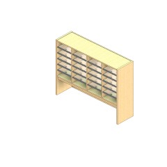 Standard Sized Open Back Sort Module - 4 Columns - 24" Sorting Height w/ 12" Riser