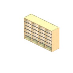 Standard Sized Open Back Sort Module - 4 Columns - 30" Sorting Height w/ No Riser