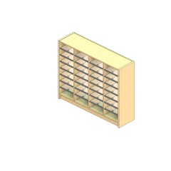 Standard Sized Open Back Sort Module - 4 Columns - 36" Sorting Height w/ 3" Riser